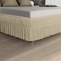 Saia Box Malha Solteiro 1,90m x 90cm x 38cm Palha