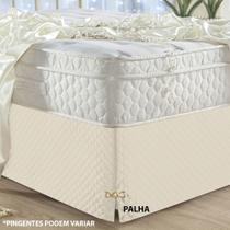 Saia Box Matelada Ultrassônico Casal King Size ou Conjugado Com Pingente Luxo Cor Palha