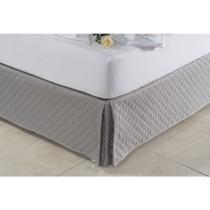 Saia Box Matelassê Ultrassônico Forro Em Tecido No Mesmo Tom - Solteiro/Casal Padrão/Queen/King