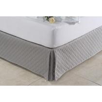 Saia Box Matelassê Ultrassônico Forro Em Tecido No Mesmo Tom - Solteiro/Casal Padrão/Queen/King