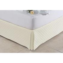 Saia Box Matelassê Ultrassônico Forro Em Tecido No Mesmo Tom - Solteiro/Casal Padrão/Queen/King