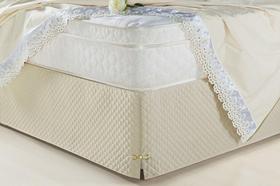 Saia Box Para Cama Casal Queen Veneza Bege