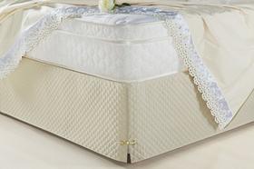Saia Box para Cama Casal Queen Veneza Bege