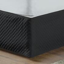 Saia Box Para Cama Queen Matelada 150 Fios Quadriculada Preta Saia Box Para Cama Queen Matelada 150 Fios Quadriculada Preta