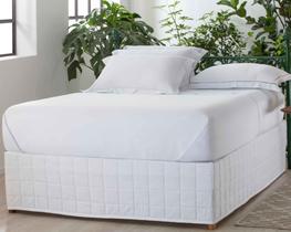 Saia Box Queen Matelada Square Suave Branco Kacyumara