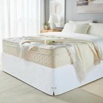 Saia Box Solteiro Branca Matelassado Serve Para Cama Baú Saia Box Solteiro Branca Matelassado Serve Para Cama Baú