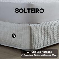 Saia Box Solteiro Matelada Ultra Quadriculada Saia Cama Box Infantil Juvenil