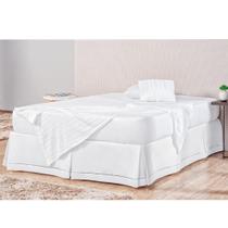 Saia Box Solteiro Ponto Palito Branco Valle Enxovais 1 peça