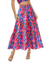 Saia BTFBM com estampa floral Midi Maxi Summer Casual Feminina