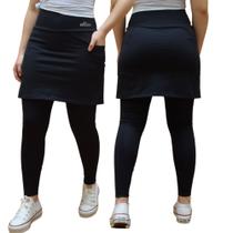 Saia Calça com Bolso Alta Compressão UV50+ Poliamida Roupa Fitness Evangélica Academia Allas