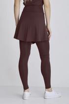 Saia Calça Comprida Fitness Marrom Poliamida com proteção UV 50+