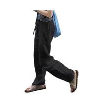 Saia-Calça Feminina Casual De Cintura Alta Com Perna Larga Em Algodão E Linho, Comprimento Até O