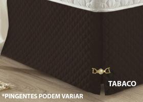 Saia Cama Box Baú Casal Matelada com Pingente Tabaco