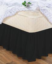 Saia cama box casal preta - casal 138 x 188 x 30 cm - preta