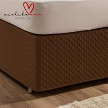 Saia Cama Box Com Elástico Microfibra Macia Matelado Ultrassônico Solteiro Casal Queen King