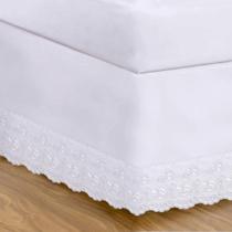 Saia Cama Box Com Renda Naira Casal Branco - Bouton