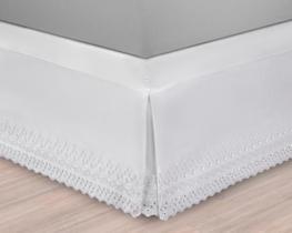 Saia Cama Box King La Dotta Broderi Branco - 193x203cm