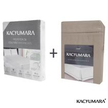 Saia Cama Box + Protetor de Colchão Queen Kacyumara