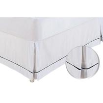 Saia Cama Box Queen Babado Ponto Palito Branco (160x200) - Ortobom