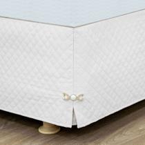 Saia Cama Box Queen Matelada Ultrassónica com Elástico e Pingentes Premium