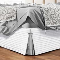 Saia Cama Box Queen Stylle 200 Fios Matelado Branca