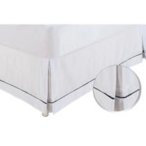 Saia Cama Box Solteiro Babado Ponto Palito Branco (90x190) - Ortobom