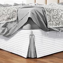 Saia Cama Box Stylle Queen 200 Fios Matelado c/ Pingente - Branca Saia Cama Box Stylle Queen 200 Fios Matelado c/ Pingente - Branca
