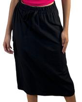 Saia cargo com forro midi tecido alfaiataria REF686