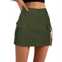 Saia cargo Zando verde de cintura alta para mulheres no estilo Y2K