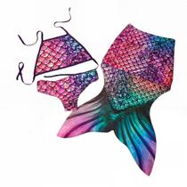 Saia Cauda De Sereia + Biquíni Infantil Juvenil Praia Saia Cauda De Sereia + Biquíni Infantil Juvenil Praia