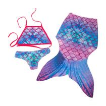 Saia Cauda De Sereia + Biquíni Infantil Juvenil Praia Saia Cauda De Sereia + Biquíni Infantil Juvenil Praia