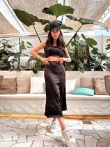 Saia cetim matte preto