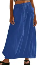 Saia CHARTOU Baggy Parachute casual de algodão Y2k Cargo Blue Saia CHARTOU Baggy Parachute casual de algodão Y2k Cargo Blue