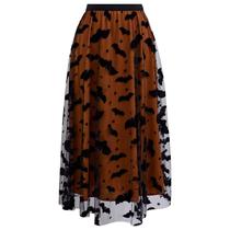 Saia CHICWISH Pumpkin Tule Velvet Bats Mesh Midi
