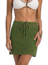 Saia Coberta CUPSHE Crochet Hollow Out Drawstring Green