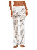 Saia Coberta MakeMeChic Crochet 3D Floral Beach White