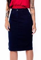 Saia Comprida Brim Com Elastano