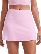 Saia CRZ YOGA Butterluxe Rosa Mini Cintura Alta 37 cm