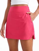 Saia CRZ YOGA Cintura Alta A Linha com Shorts Rosa 38 cm