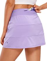 Saia CRZ YOGA Mini Skort de Cintura Alta para Golfe Lilás XL