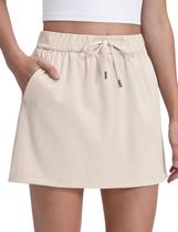 Saia CRZ YOGA Mojave Tan Mini Cintura Alta com Bolsos XS Saia CRZ YOGA Mojave Tan Mini Cintura Alta com Bolsos XS