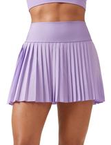 Saia CRZ YOGA Plissada de Cintura Alta para Tênis Lilás XX-Pequena