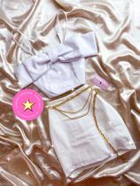 Saia curta cor branca tamanho P Saia curta cor branca tamanho P