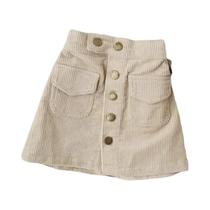 Saia Curta De Corduroy Para Meninas, Cor Sólida, Primavera E Outono Saia Curta De Corduroy Para Meninas, Cor Sólida, Primavera E Outono