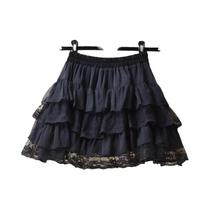 Saia Curta De Renda Branca De Cintura Alta Estilo A-Line Princesa Puff Para Mulheres