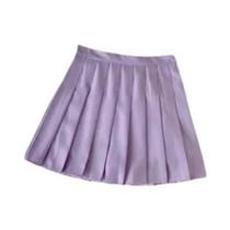 Saia Curta Feminina De Cintura Alta Em A, Cor Sólida, Ajuste Slim, Estilo Doce Para Verão, Outono E