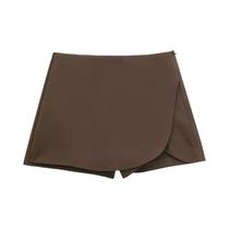 Saia Curta Feminina De Cintura Alta Para O Verão, Bege, Preta, Assimétrica, Rosa, Marrom, Para - HXAO Saia Curta Feminina De Cintura Alta Para O Verão, Bege, Preta, Assimétrica, Rosa, Marrom, Para - HXAO