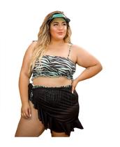 Saia Curta Feminina Plus Size Pareô Envelope Praia Saída Saia Curta Feminina Plus Size Pareô Envelope Praia Saída