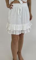 Saia curta liss off white lurex forro 100% poliester e externo 100% algodão 21210-3