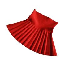 Saia Curta Plissada De Malha De Cintura Alta Para Meninas, Cor Sólida, Outono Inverno